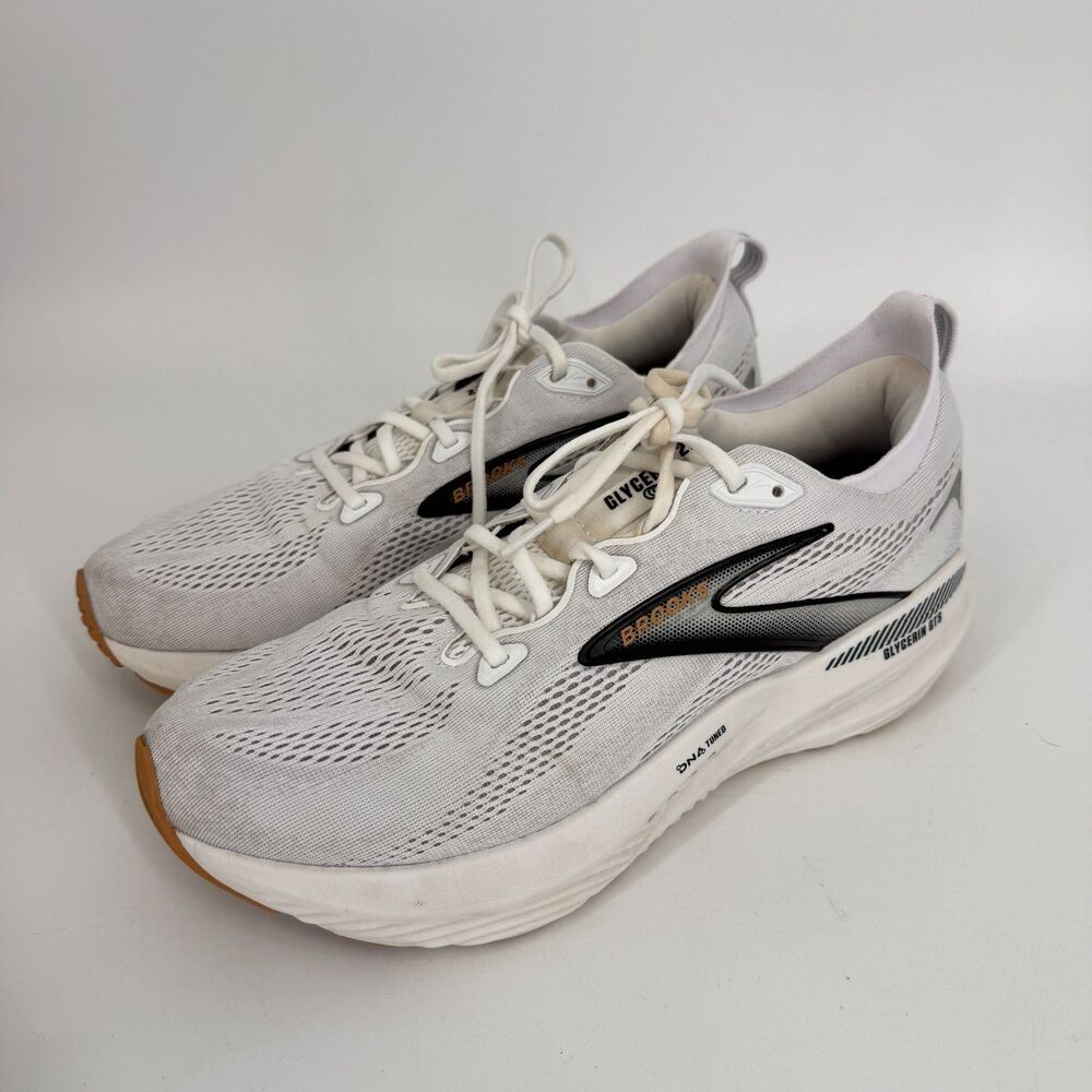 Brooks Mens Running Shoes Glycerin GTS 22 Size 12B White Outdoor Sports Tennis